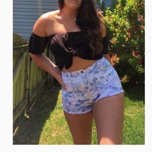 Blue and white shorts